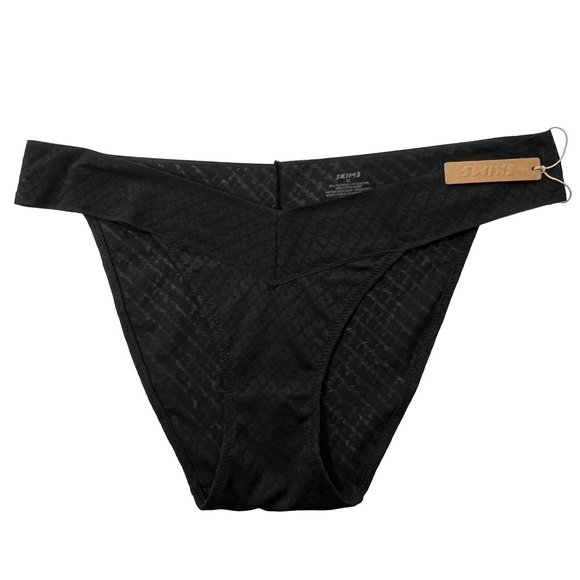 SKIMS Other - SKIMS Logo Mesh Cheeky Brief Onyx Extra Large